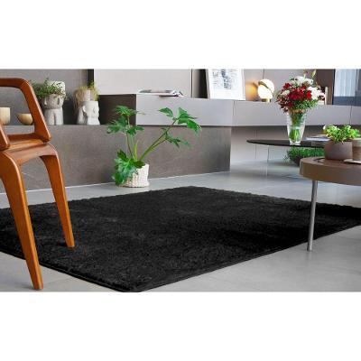 Tapete Sala Escritório Antiderrapante Silky Light Preto Sl-04 Titulos 1,00 X 1,50