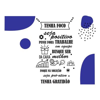 Adesivo Decorativo Trabalho Foco Escritório Empresa Azul