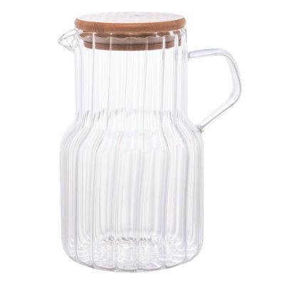 Jarra Classic 1,1L de Vidro Borossilicato com Tampa de Bambu para Bebidas Lyor