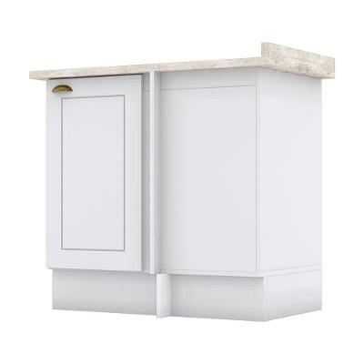 Balcão Canto Reto 1 Porta Americana Branco Com Tampo Calcare - Henn