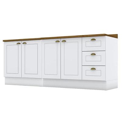 Balcão De Cozinha 80cm E 120cm Americana Com Tampo Nature - Henn