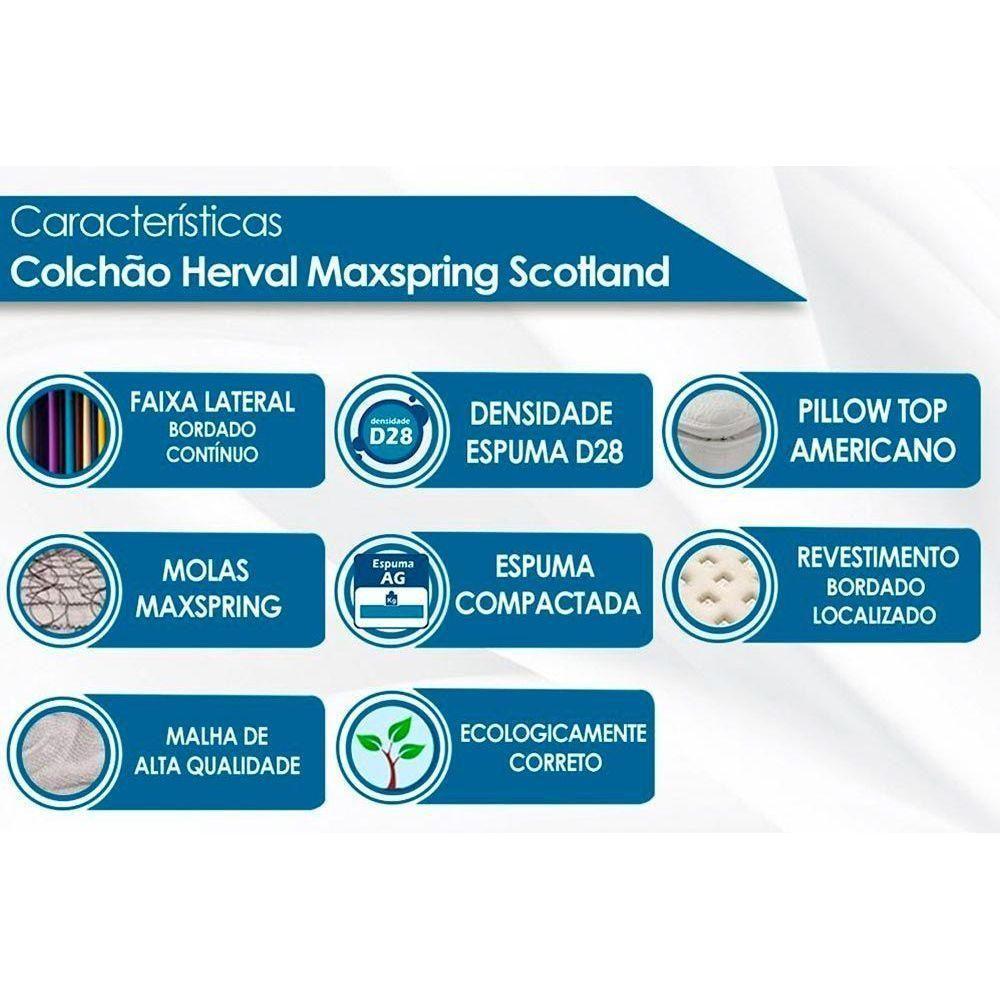 Cama Box Casal + Colchão Scotland Herval + Guarda Roupa Master 8.6 Atacama - 2