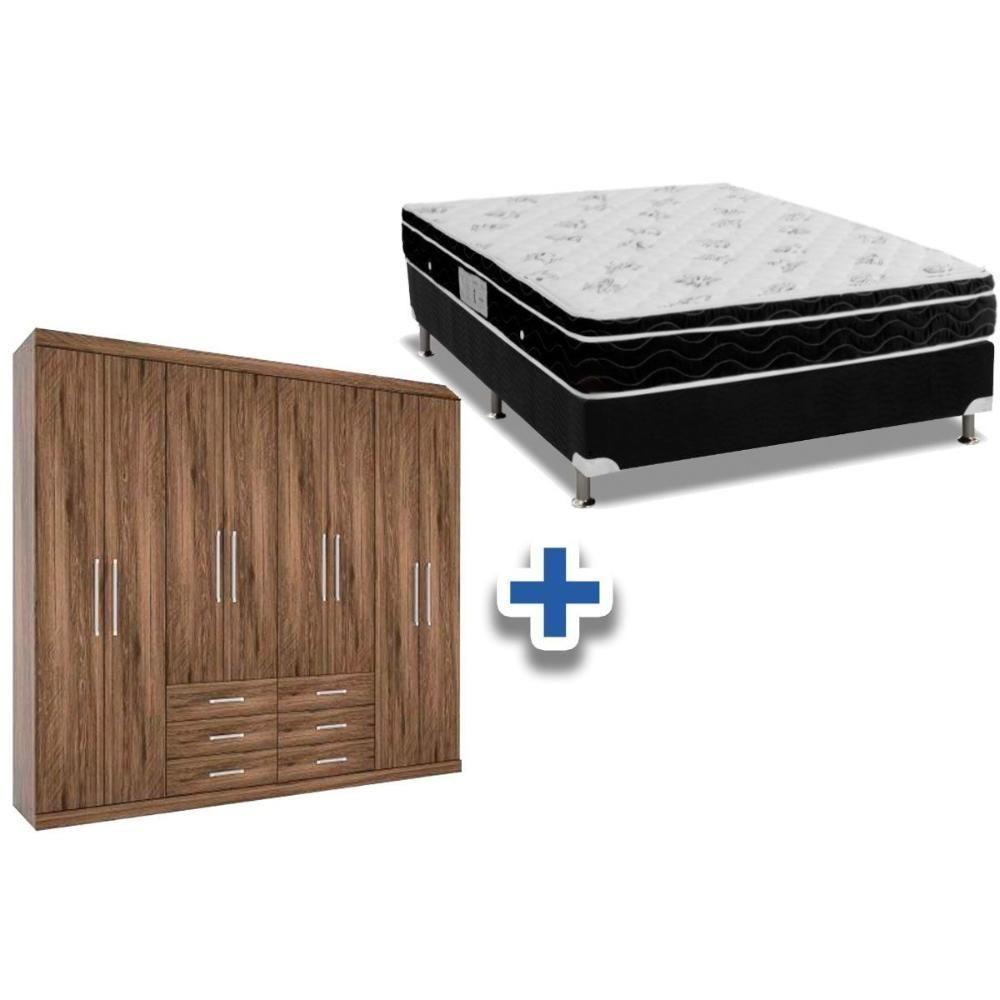 Cama Box Casal + Colchão Physical Ortobom + Guarda Roupa Master 8.6 Demolição - 1