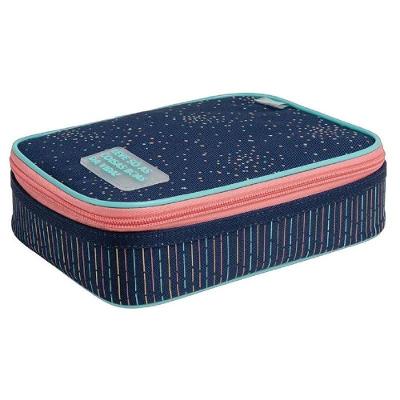Estojo Escolar Infantil Box Académie Dots Azul - Tilibra