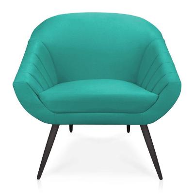 Kit 01 Namoradeira 02 Lugares e 02 Poltronas Giovana Suede Azul Turquesa de Ferro