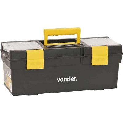 Caixa Plástica Para Ferramentas, Preta E Amarela, Com 1 Bandeja, Cpv 0400, Vonder