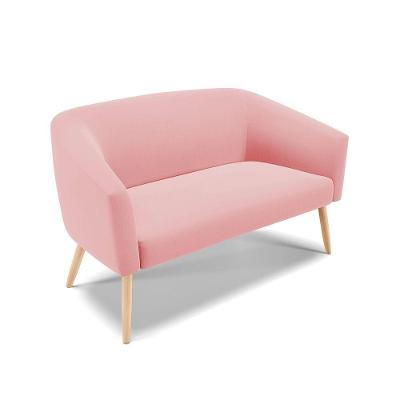 Namoradeira 02 Lugares Stella Suede Pés Palito Natural - D'rossi Cor Rose