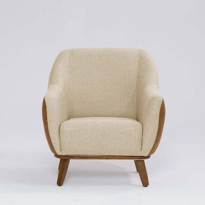 Poltrona Decorativa Pauline D07 Corano Terracota E Linho Marfim - D'rossi