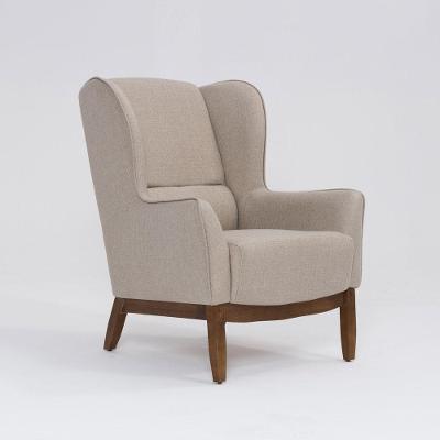 Poltrona Para Sala Mirela D07 Base Madeira Linho Aveia - D'rossi