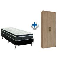 Cama Box Solteiro Crc + Bonnel Orthoflex + Armário Multiuso Margarida Rústico - 1