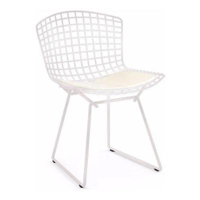 Cadeira Bertoia Branca Com Assento Branco