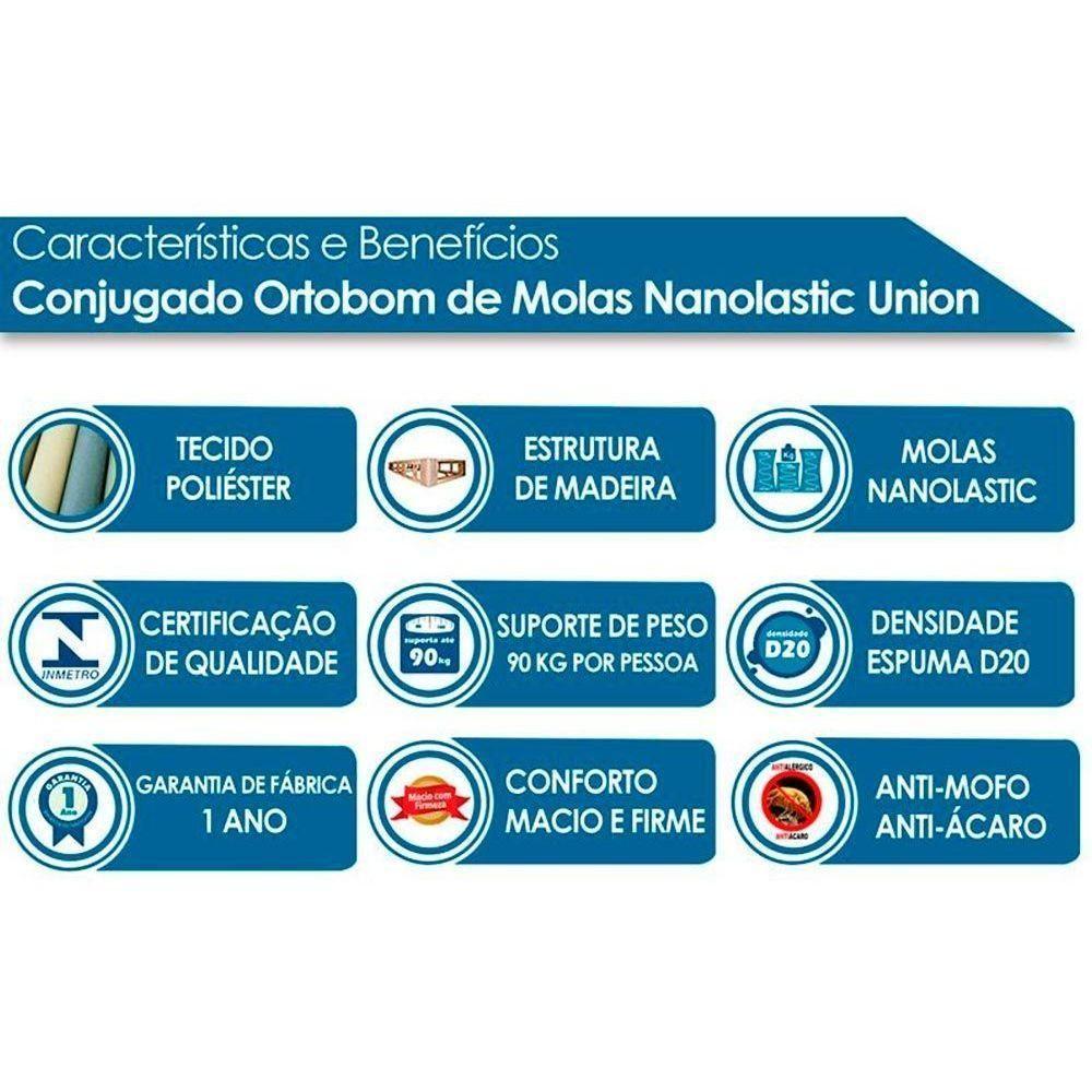 Cama Box Conjugada Casal Union + Guarda Roupa Master 8.6 Branco - 6