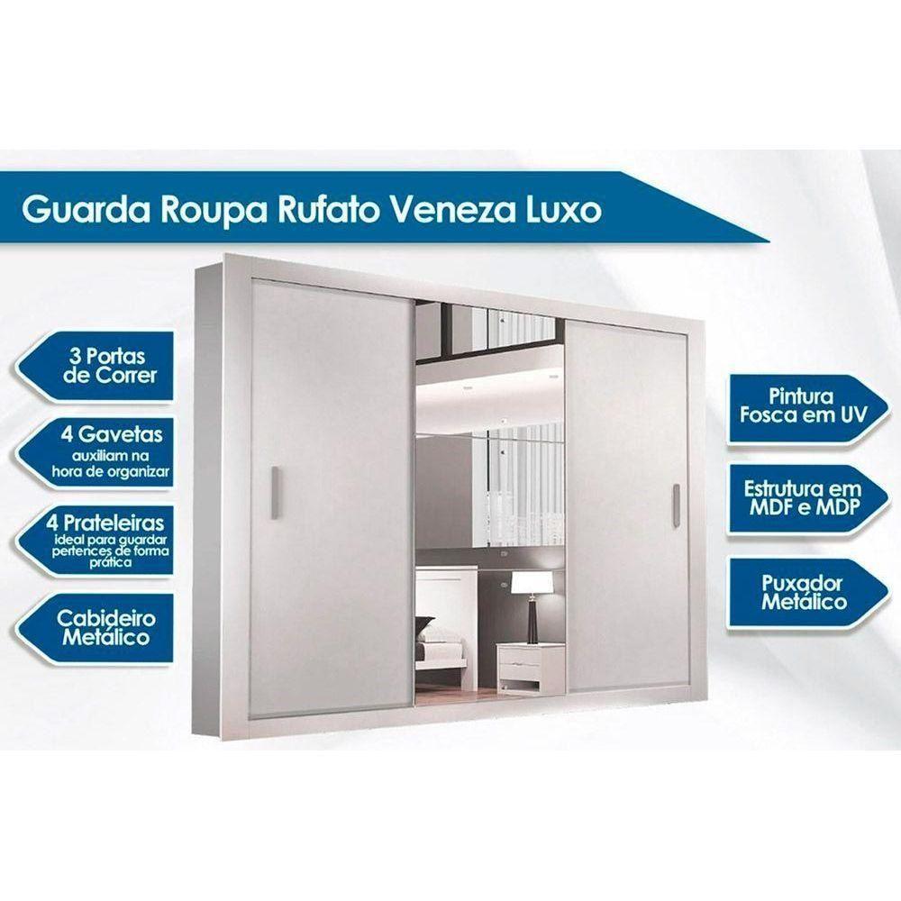 Cama Box Conjugada Casal Ortobom Union + Guarda Roupa Veneza Luxo Branco - 5