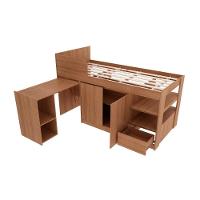 Cama Solteiro CM8021 Multifuncional c/ Escrivaninha Amêndoa - Tecno Mobili