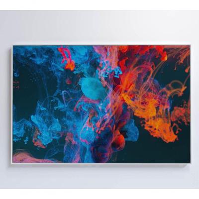 Quadro Abstrato Gelo E Fogo 60x40 Cm Vidro Impresso