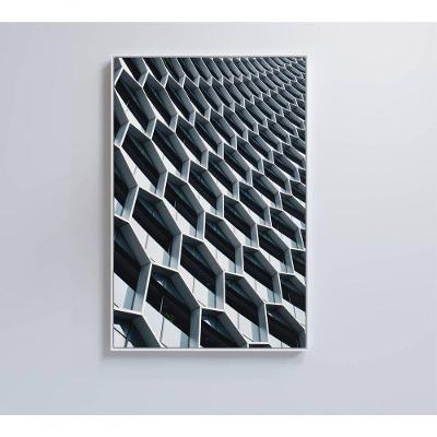 Quadro Arquitetura Hexágonos 60x90 Cm Tecido Canvas