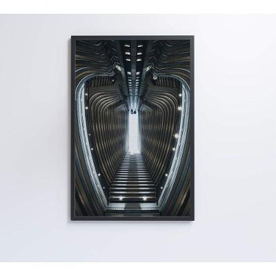 Quadro Arquitetura Oval 80x120 Cm Vidro Impresso