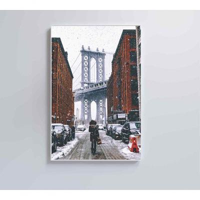 Quadro Ponte Do Brooklyn Neve 40x60 Cm Tecido Canvas
