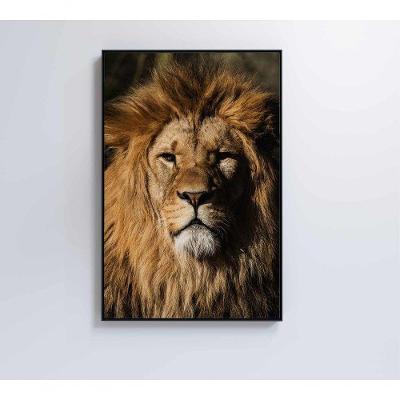 Quadro Leão 60x90 Cm Vidro Impresso