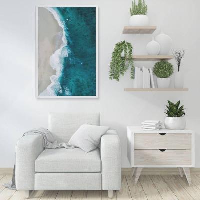 Quadro Mar Azul 60x90 Cm Tecido Canvas