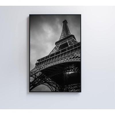 Quadro Torre Eiffel Preto E Branco 80x120 Cm Adesivo Fotográfico
