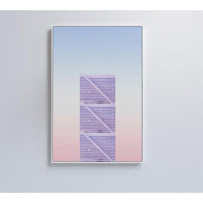 Quadro Arquitetura Diagonais 40x60 Cm Vidro Impresso