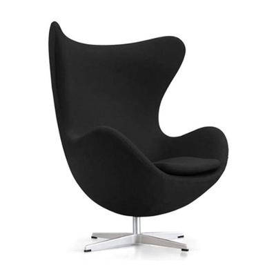 Poltrona Egg Sem Puff Base Alumínio Em Sued Preto