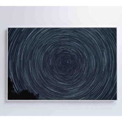 Quadro Abstrato Espiral Noturno 90x60 Cm Vidro Impresso