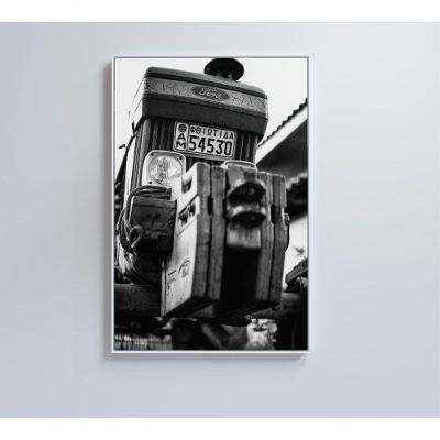 Quadro Trem Antigo Preto E Branco 80x120 Cm Adesivo Fotográfico