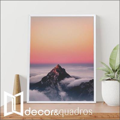 Quadro Montanha Nas Nuvens 40x60 Cm Tecido Canvas