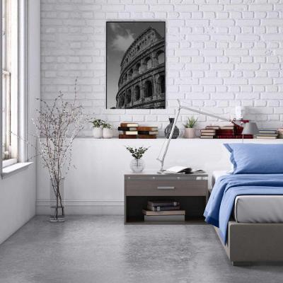 Quadro Coliseu Preto E Branco 40x60 Cm Vidro Impresso