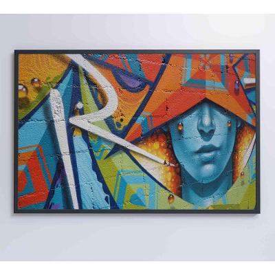 Quadro Grafite Parede 120x80 Cm Adesivo Fotográfico