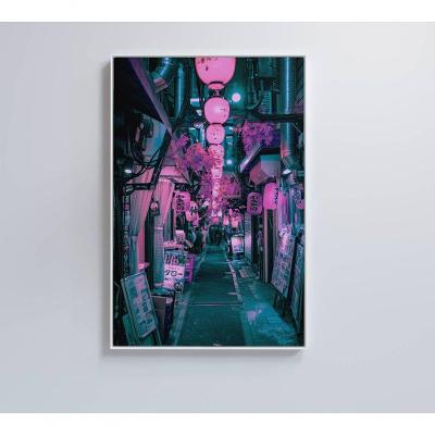 Quadro Viela Japão 40x60 Cm Tecido Canvas