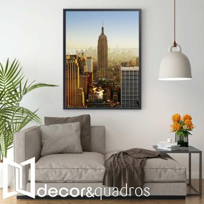 Quadro Empire State 40x60 Cm Tecido Canvas