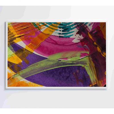 Quadro Pintura Ondas 120x80 Cm Vidro Impresso