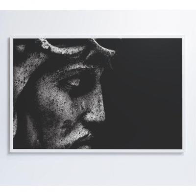 Quadro Estatua Cristo 60x40 Cm Tecido Canvas