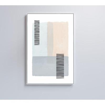 Quadro Abstrato Rosa E Azul 2 40x60 Cm Adesivo Fotográfico