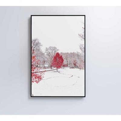 Quadro Arvore Vermelha 80x120 Cm Adesivo Fotográfico