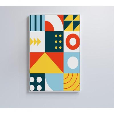 Quadro Geométrico Colorido 14 60x90 Cm Tecido Canvas