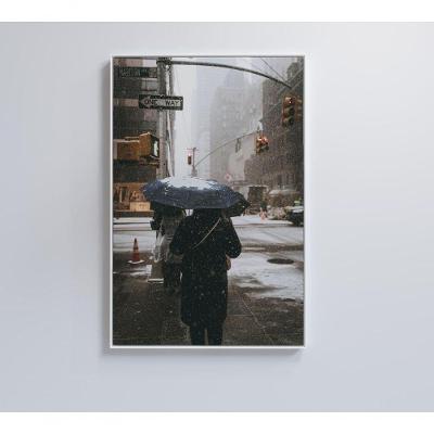 Quadro Neve Nova York 80x120 Cm Tecido Canvas