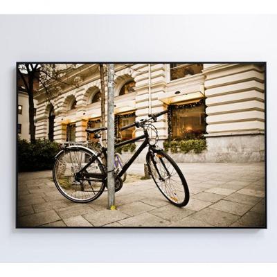 Quadro Bicicleta Clássica Na Rua 90x60 Cm Tecido Canvas