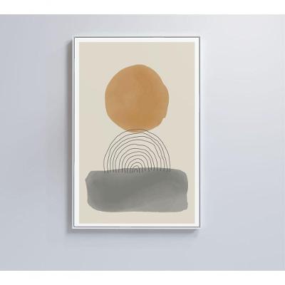 Quadro Abstrato Circulo E Retângulo 120x80 Cm Vidro Impresso