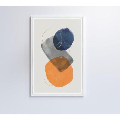 Quadro Abstrato Círculo 2 40x60 Cm Tecido Canvas