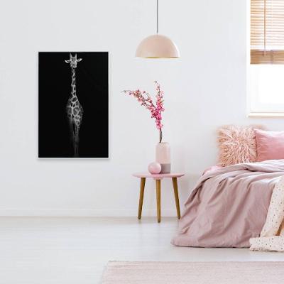 Quadro Fotografia Girafa 80x120 Cm Tecido Canvas