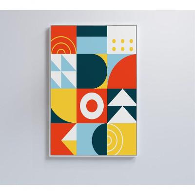 Quadro Geométrico Colorido 11 40x60 Cm Vidro Impresso