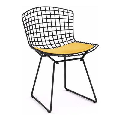 Cadeira Bertoia Preta Com Assento Amarelo