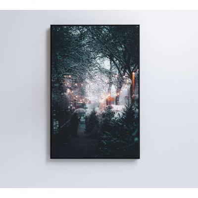 Quadro árvores Neve 40x60 Cm Vidro Impresso