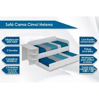 Colchão Solteiro D33 Ortobom (2un) + Sofá Cama Helena c/ Auxiliar Branco - 19