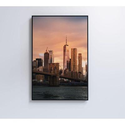 Quadro Nova York Pôr Do Sol 40x60 Cm Vidro Impresso