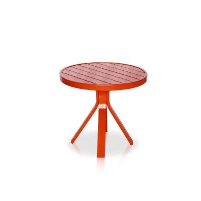 Mesinha Lateral Estrutura Em Alumínio Com Tampo Em Alumínio Ripado